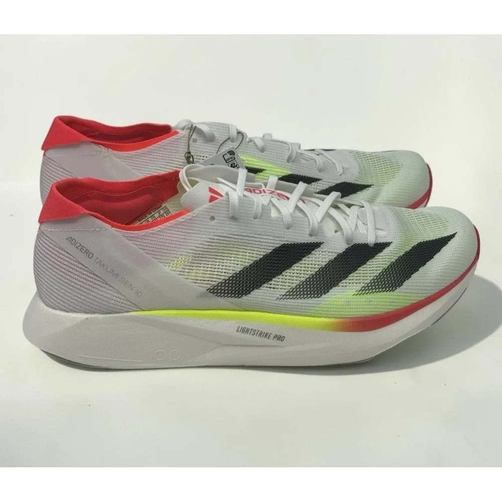 Adidas Adizero Takumi Sen 10 White Black Lucid Red Men's 9.5 IH5712 New